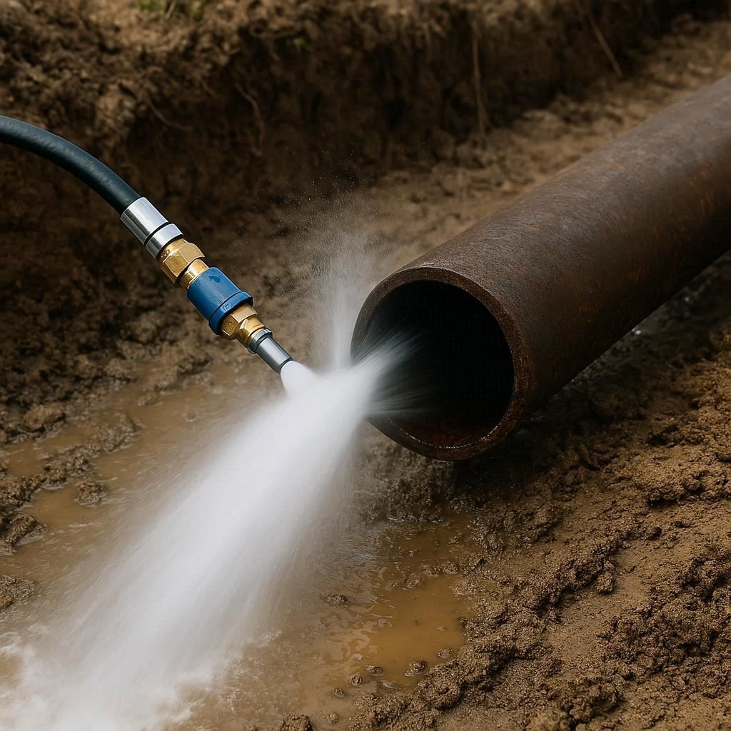 Гидродинамическая прочистка водопроводных труб в Металлострое