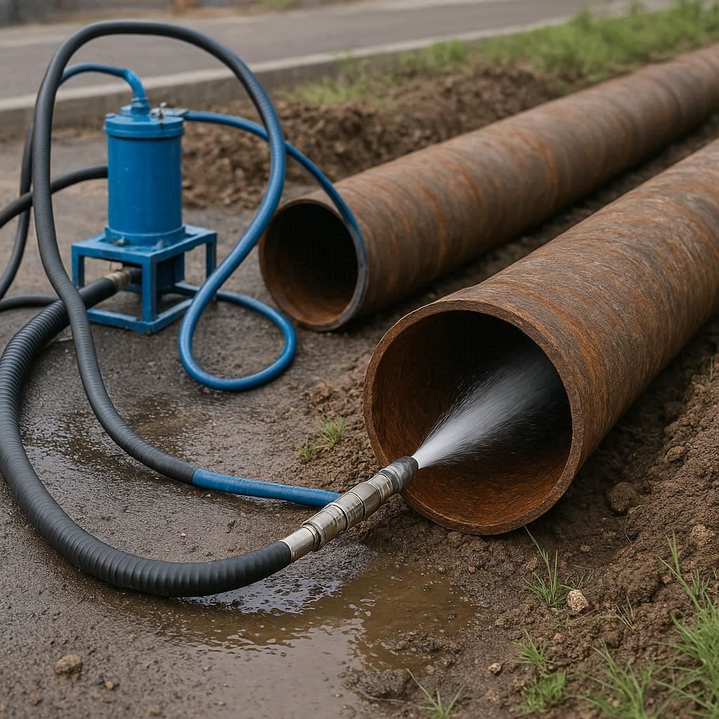 Гидродинамическая прочистка водопроводных труб в Металлострое