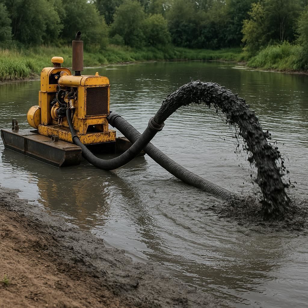 Очистка прудов и водоемов от ила в Металлострое
